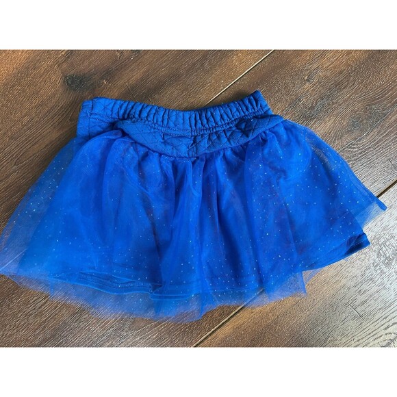 Disney Frozen Girls Size 18 Months Blue Tulle Sparkle Skirt with Snowflake! - Picture 7 of 8